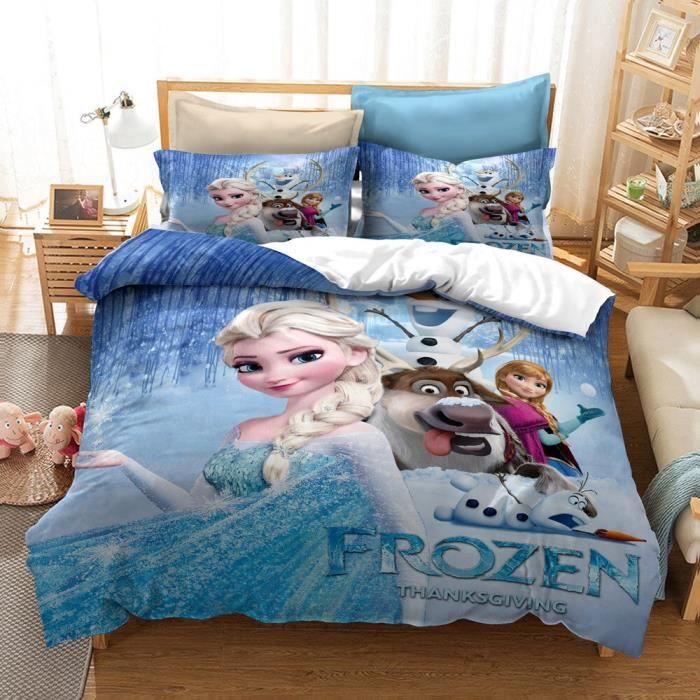 SCD-3703 Parure de lit Disney Anna Elsa pour enfants ensemble de