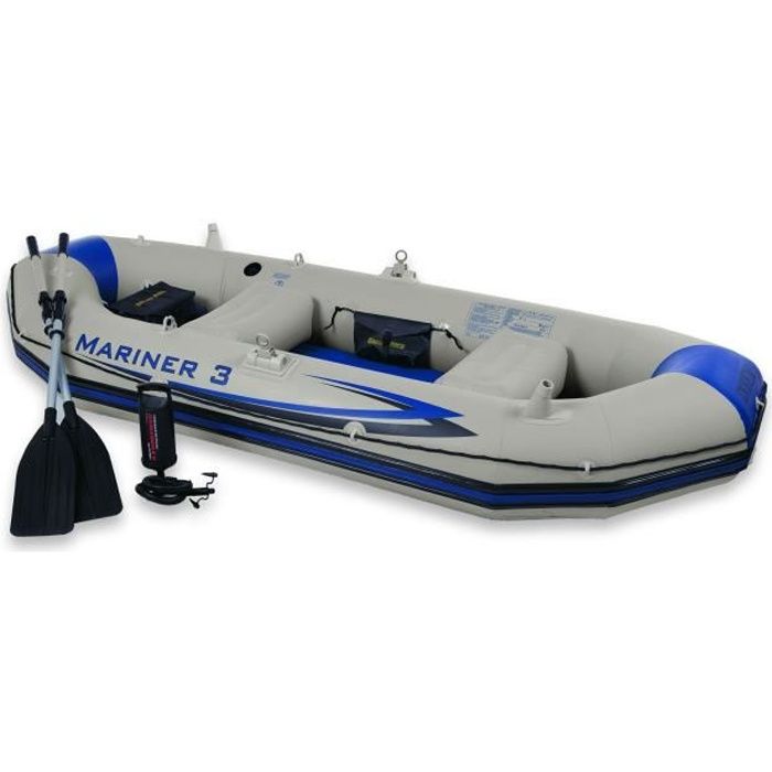 INTEX Set Bateau Mariner 3 - 3 personnes - Gris