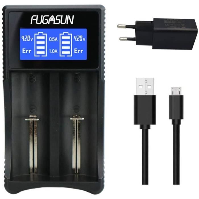Chargeur Intelligent LCD Pour Piles Rechargeables - Compatible 18650, 21700, AA, AAA, Type-C, Détection Automatique