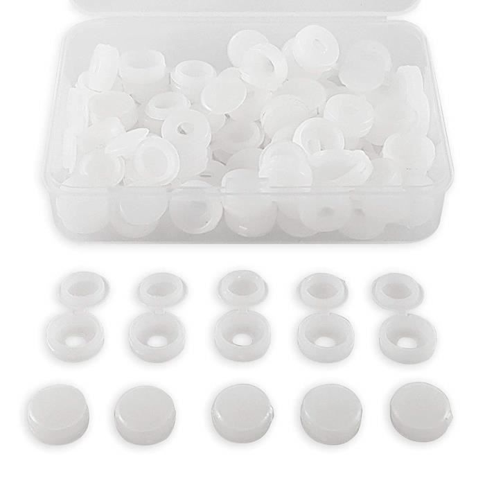 Cache-vis blanc 13 mm-lot de 25