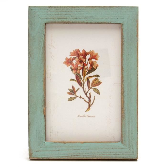 Cadre Photo Vintage Bois Decor Image Mural Chambre Mariage Maison 4 Style Bleu Achat Vente Cadre Photo Soldes Cdiscount