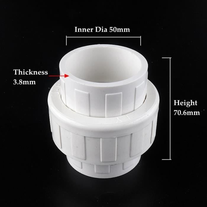 Tuyau PVC 43mm (intérieur) / 50mm (extérieur) - Longueur 0.3 Mètre - Pour Eau Ou Présentoirs - Marque Uxcell