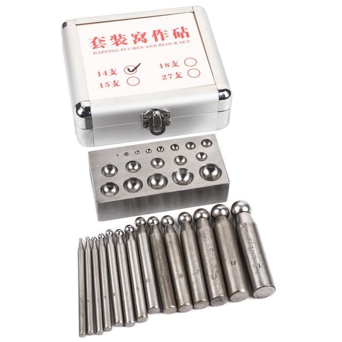 Se jt3405ds 25pc Dapping Punch & Dapping bloque Set con un soporte de madera, JT3405DS