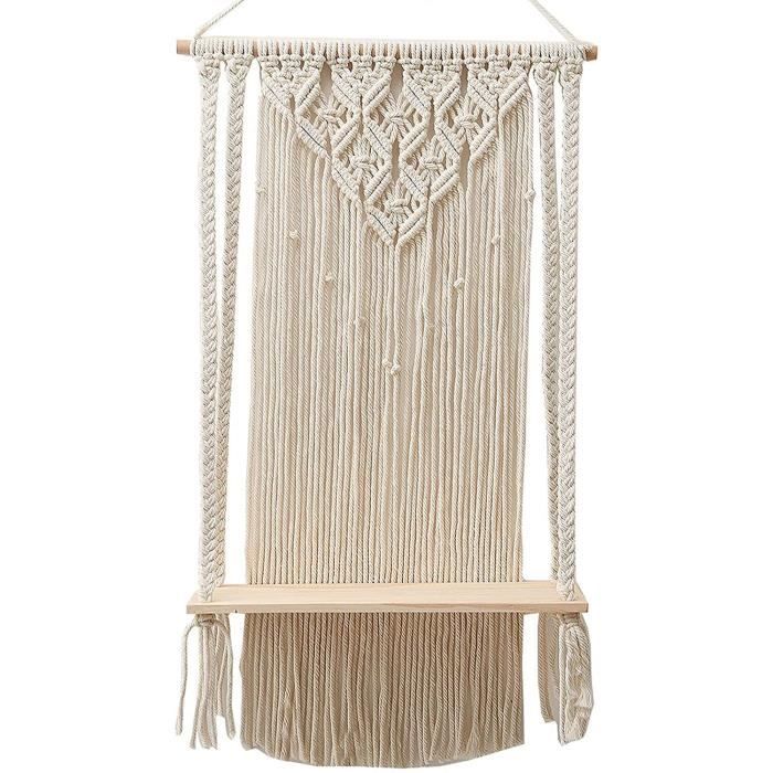 Décoration Murale Macramé Boho ASMPCUE Tenture Murale Macramé Boho Bleu – 20x27,5 Pouces Avec Perles Bois & Feuilles, Déco Chambre, Salon, Enfant Décoration Murale Macramé Boho ASMPCUE Tenture Murale Macramé Boho Bleu – 20x27,5 Pouces Avec Perles Bois & Feuilles, Déco Chambre, Salon, Enfant