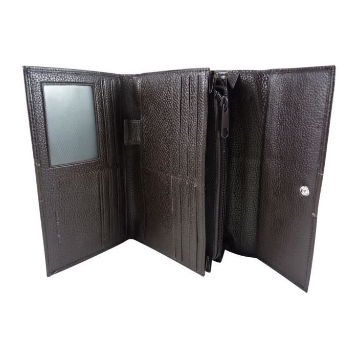 Portefeuille Vintage En Cuir Marron - Compagnon Porte-Monnaie - Maroquinerie Ancienne