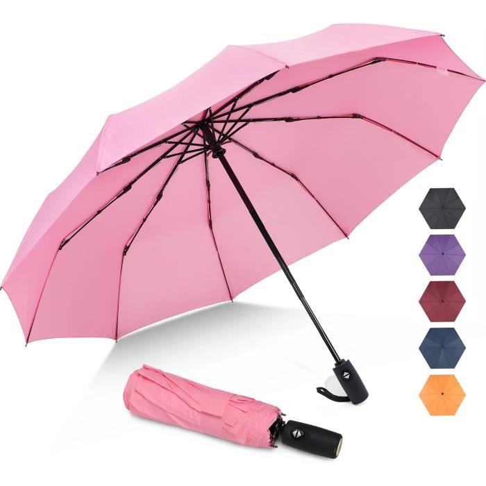 Parapluie Pliant 20 Pouces Résistant Au Vent - Alliage D'Aluminium Léger, Compact, Pour Randonnée Et Voyage