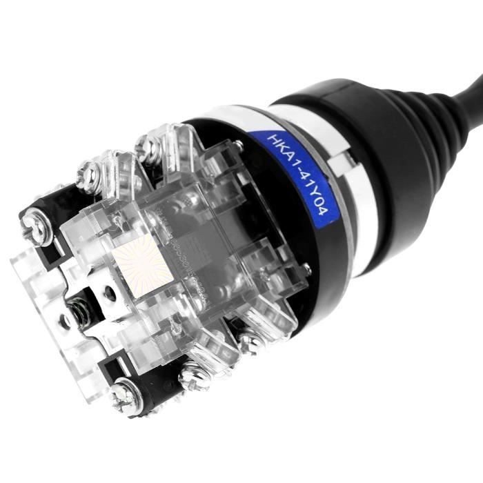 Joystick Momentané 4NO à Rappel Ressort – Manchons Caoutchouc Étanche Pour HKAI-41Z04 – 220V/380V