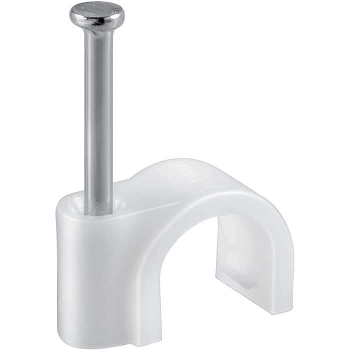 Clips De Fixation Pour Câbles Ronds 18mm - 24 Pièces Bleues Avec Clou Acier, PE, Par Uxcell