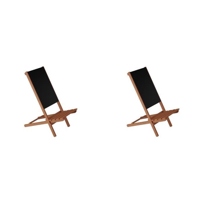 chaise pliante en bois avec table, chaise de plage, siège de pêche, tissu noir v-10-365 [double]