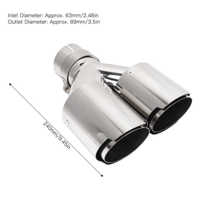 Embout D'échappement En Acier Inoxydable 52mm - Universel Pour Audi, BMW, Renault, Ford Et Plus