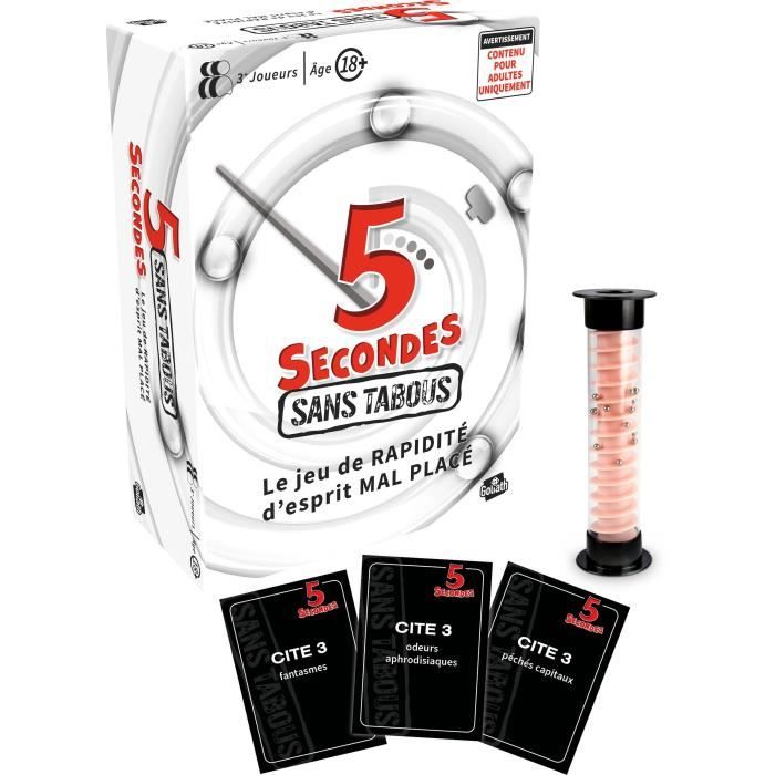 Jeu d'Ambiance Goliath 5 Secondes Sans Tabous – 300 Questions Osées, Dès 18 Ans