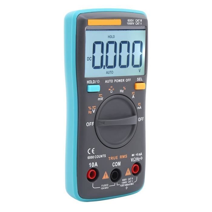 Multimètre Numérique GOMICE 2000 Points - Voltmètre, Testeur De Continuité, écran LCD Rétroéclairé