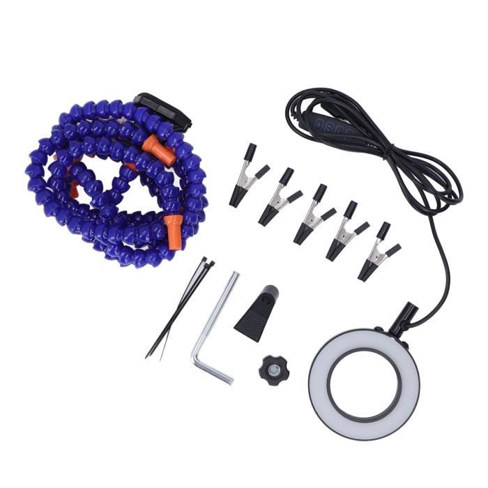 Support De Soudure Troisième Main KOTTO - 2 Bras Flexibles Avec Pinces Crocodiles - Base Lestée Pour Atelier Et Loisirs