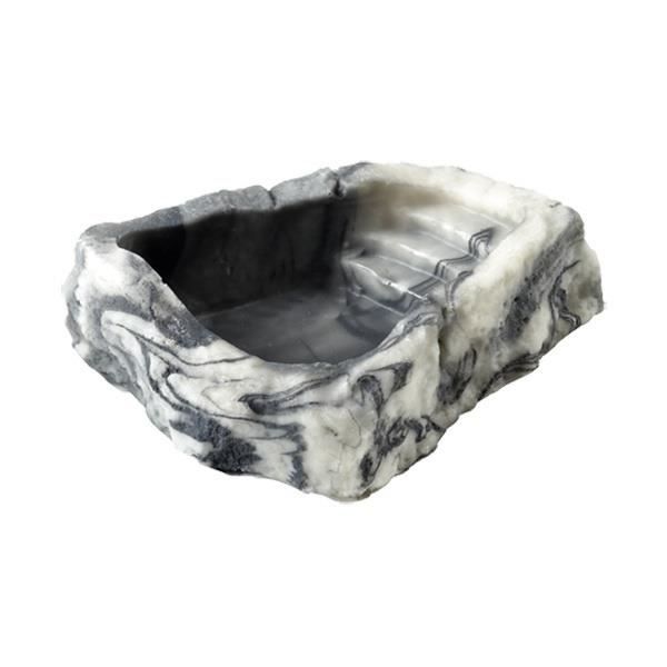 Ecuelle - HOBBY - S 50ml - Marbré gris - 10x3x8cm - Avec marches anti-noyade