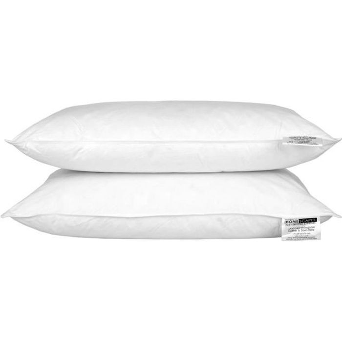 Oreillers Plumes D'Oie 50x70cm Lot De 2 - Lavables, Certifiés Oeko-Tex