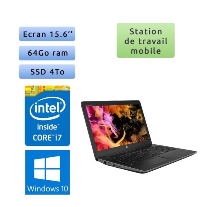 HP Zbook 15 G3 - Windows 10 - i7 64Go 4To SSD - 15.6 - Webcam - M1000M - Station de Travail Mobile PC Ordinateur - Hewlett packard