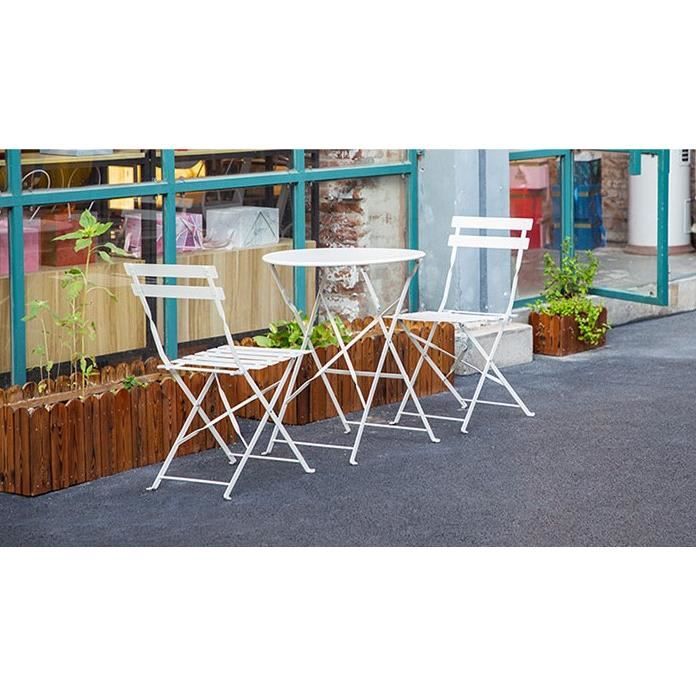 Ensemble Table Bistro avec chaises pliantes HUOLE - Style classique pour Balcon, Terrasse et Jardin