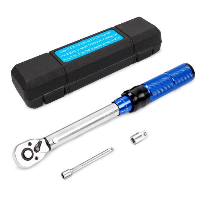 Clé Dynamométrique DIYLAND 1/4" 2-24Nm - Précision 0,1 Pour Vélo, Moto - Boîte Incluse