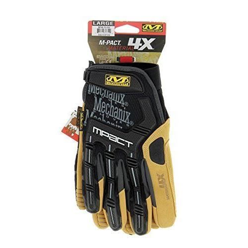 Mechanix Wear - Material4X M-Pact Gants (Large, Noir/Marron) - MP4X-75-010