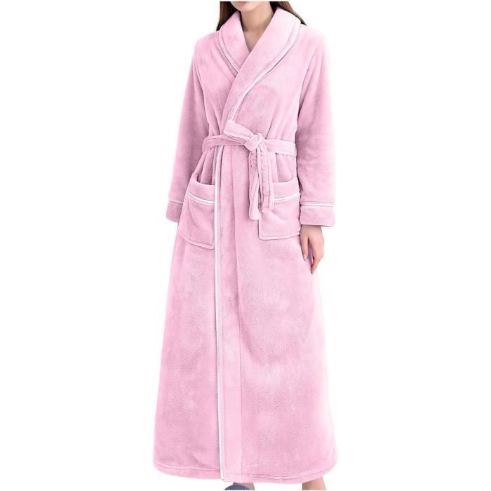 Robe de Chambre - Peignoir Robe de Chambre Peignoir de Bain Chauds pour Hiver - Rose Rose 