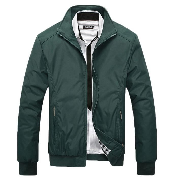 Funmoon Homme Classique Trench Coat Slim Fit Mi Long Printemps Et - 9