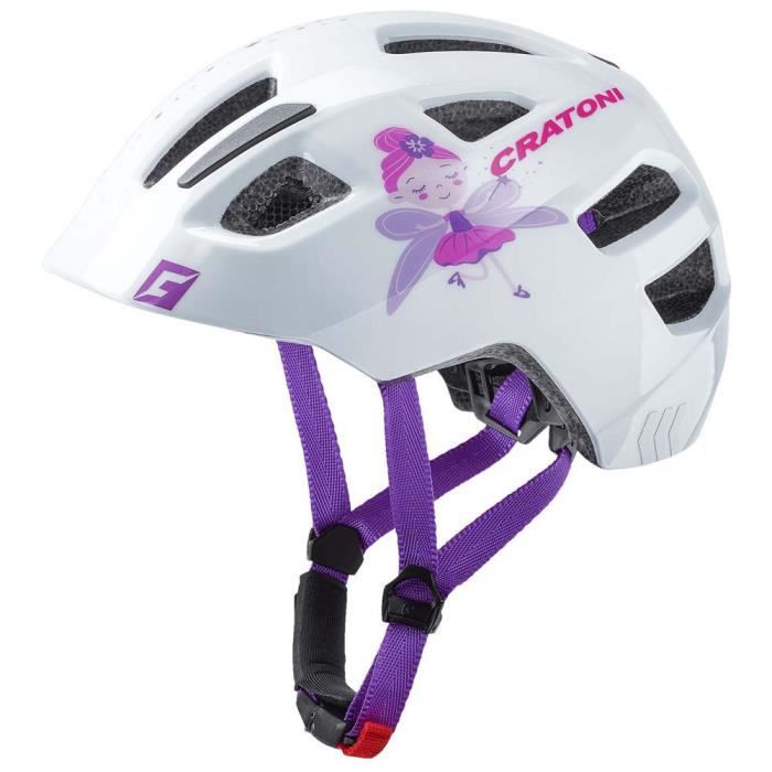 Casque de vélo mixte adulte CRATONI Mater - Blanc - 14 évents - Technologie Inmold - Système RLS - Feu arrière