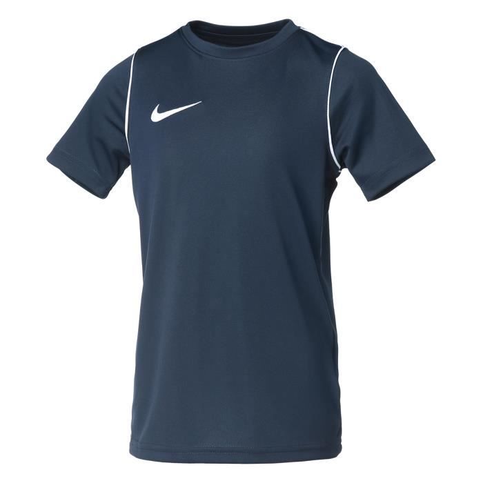 T-shirt de football enfant NIKE Dri-FIT bleu foncé et blanc