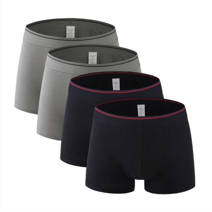 Caleçons en coton pour hommes Lot de 4 Nouvelle marque Sexy Type 4Pcs 2425 Mix C23 Blanc