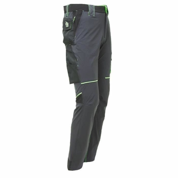 u-power - pantalon de travail slim gris vert world