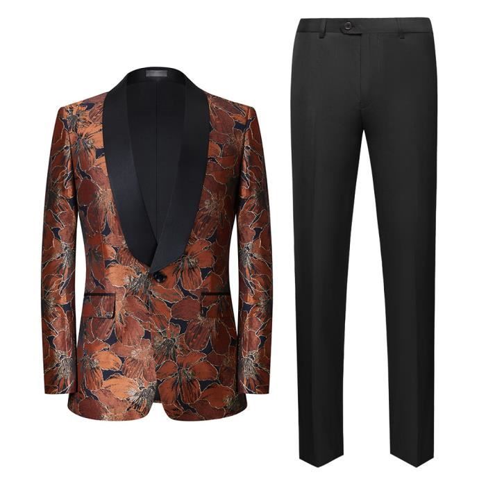 Costume Homme Slim 2 Pi ces Business Mariage C r monie Fleur