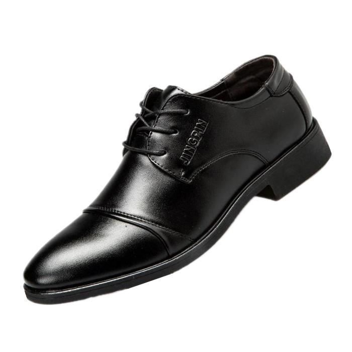 Chaussure élégante Richelieu Pour Hommes Avec Lacets En Cuir Verni Noir