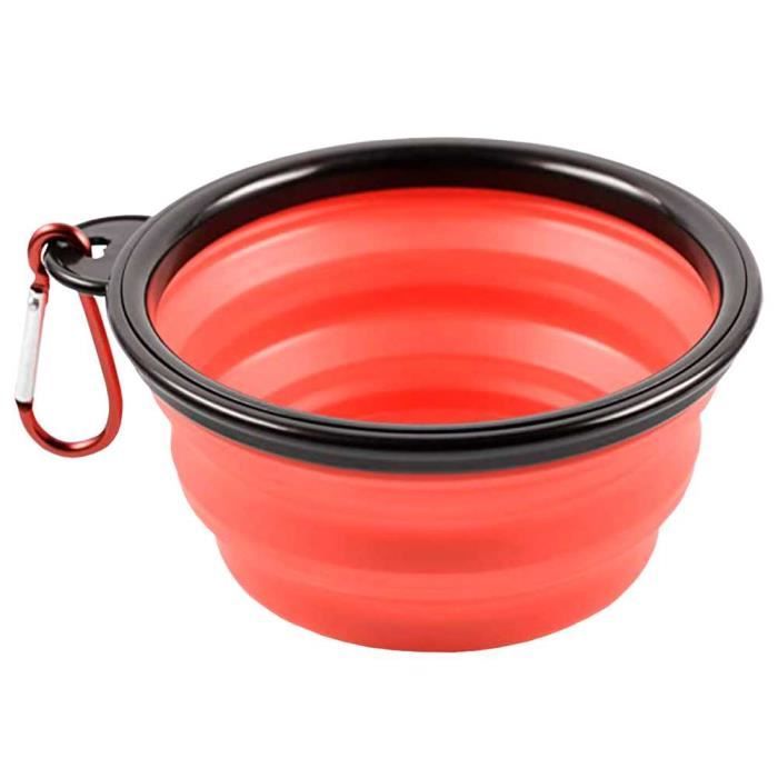 Comparer les prix de OCIODUAL Gamelle de Voyage en Silicone Taille S Rouge pour Chien Camping Bol Eau Portable Pliable Mousqueton Ecuelle Pliant