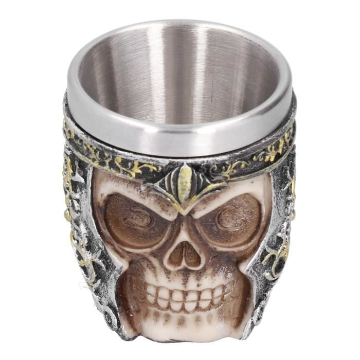 Verres à Vin Crâne Halloween En Résine & Acier Inoxydable – Gobelets Gothiques 3D Crâne Pour Cocktails, Vin Rouge, Bière – Idée Cadeau Parfait Pour Soirée Effrayante