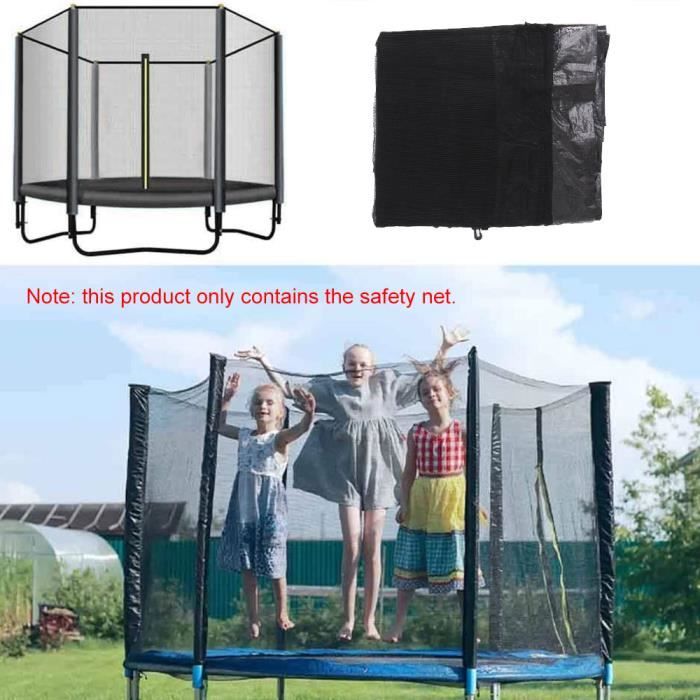 Filet de sécurité trampoline 10 pieds 8 poteaux 3,06 mètres de