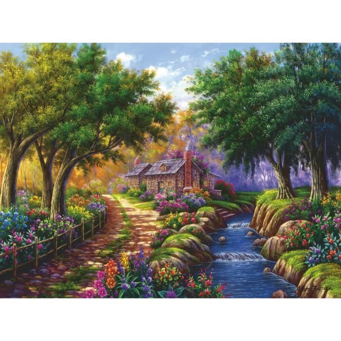 Puzzle 1500 pièces Cottage au bord de la rivière Ravensburger France - vue 3