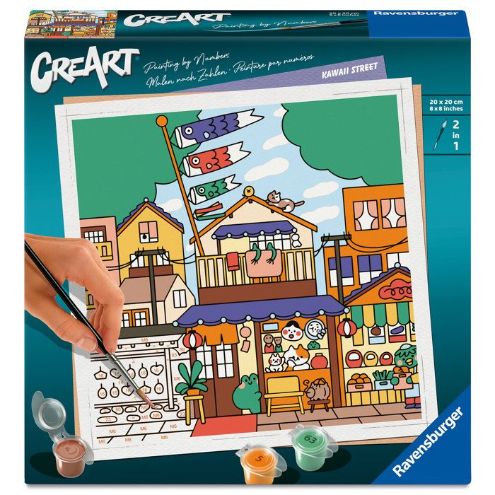 Ravensburger – CreArt – Adulte – Peinture par numéros – Kawaii Street / Niniwanted – Illustrateur – Loisir créatif – 12023273
