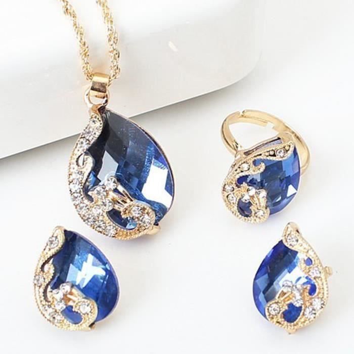 Parure Bijoux , Coffret Cadeau Pour Femme Mariage Collier +