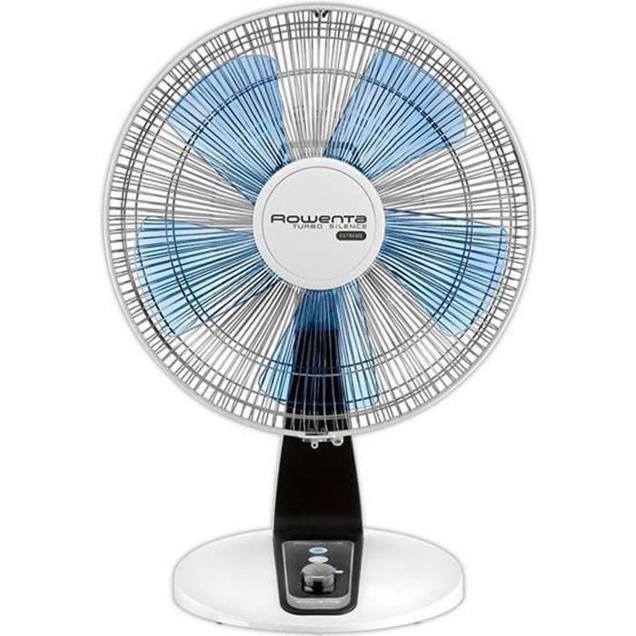 pales a/érodynamiques et silcencieux 40W Turbo Fan Trois vitesses Ventilateur de table 35 cm fonction oscillation 85/° noir//argent