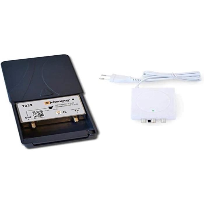Kit préamplificateur d'antenne tv johansson pour tnt hd avec filtre 5g lte actif et avec
