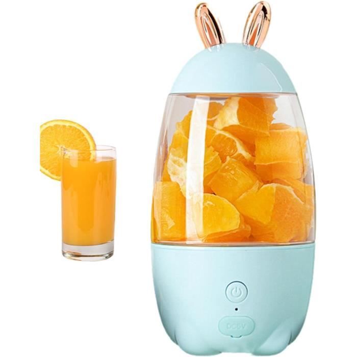 Mélangeur Rechargeable Par Usb 380 Ml 6 Lames Presse-Agrumes Bouteille Tasse Jus Citron Légumes