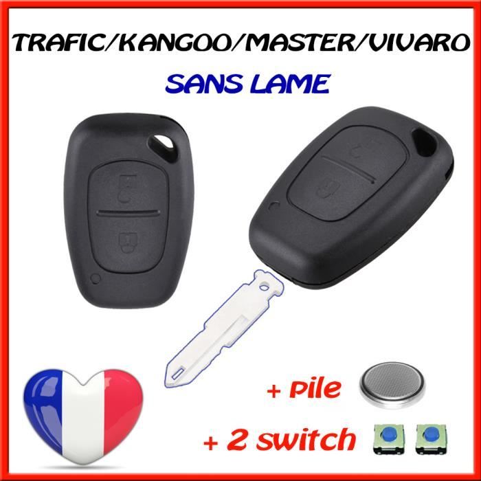 Coque Clef Plip Boitier pour Télécommande RENAULT Trafic Kangoo Master Vivaro 
