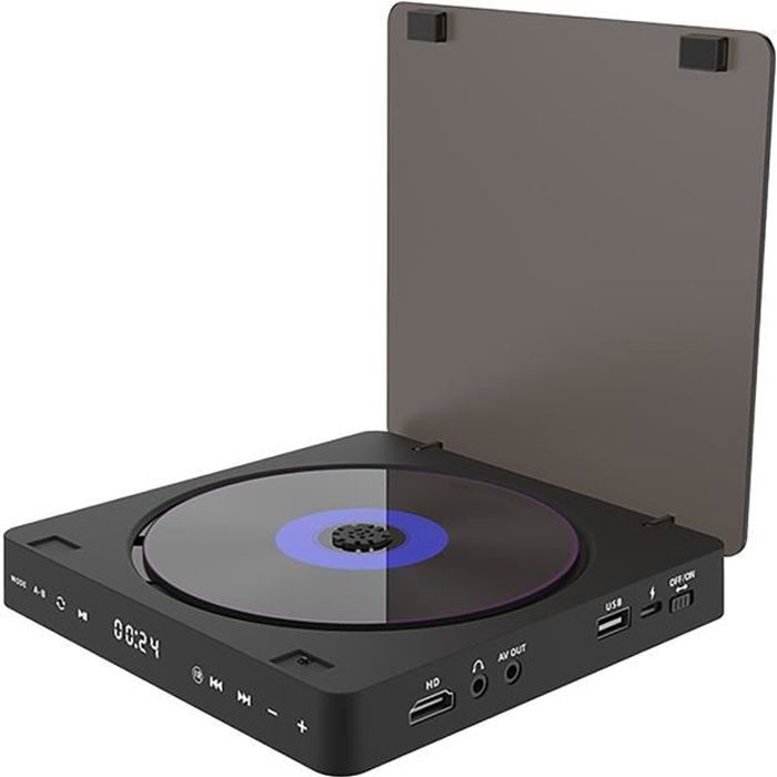 Lecteur HD DVD-VCD Lecteur VidéO Portable Lecteur Multifonctionnel 1080P Mini Lecteur DVD Anti-Saut avec TéLéCommande