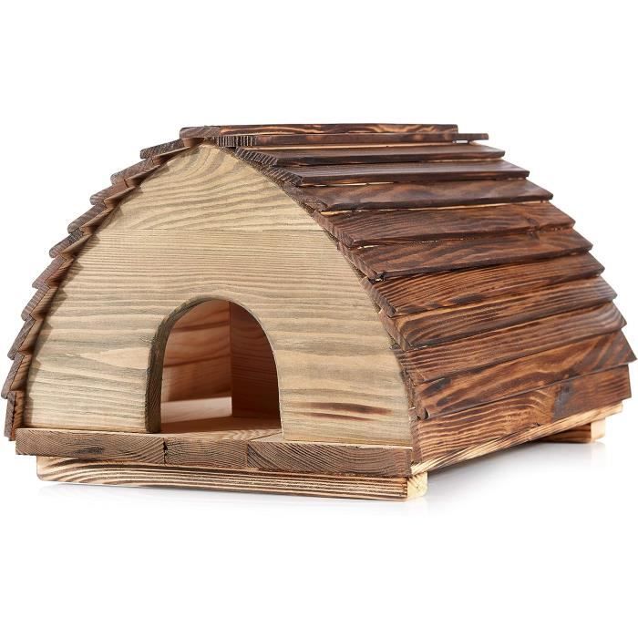 Maison Pour Hérisson En Bois - Abri Avec Entrée Labyrinthe - Résistant Aux Intempéries 40x32x24 Cm - 5