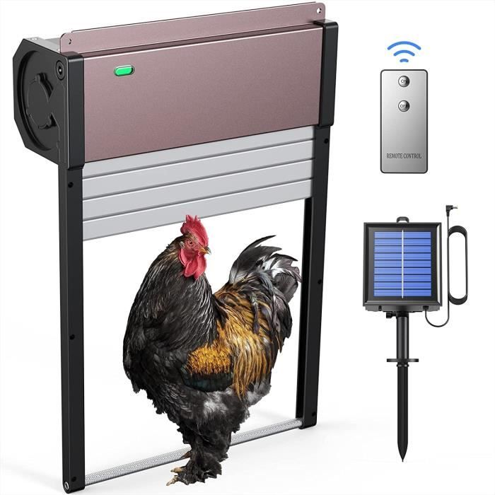 Porte Automatique Pour Poulailler - Grande Taille - Alimentée Par énergie Solaire - Marque Farmer Nook