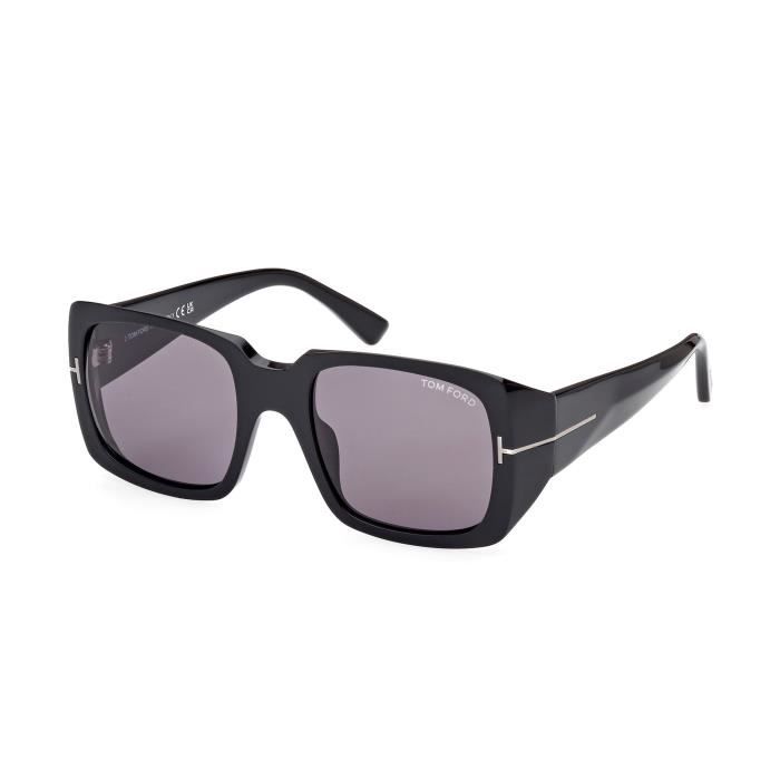 Lunettes de soleil femme TOM FORD RYDER-02 FT 1035-N - Carré - Shiny Black/Dark Grey - Verres gris