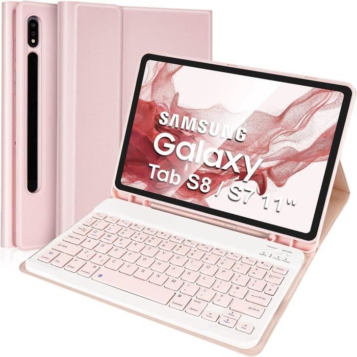 Acheter Étui en cuir pour tablette pour Samsung Galaxy Tab A8 10.5 S6 Lite  Housse de tablette pour Samsung Tab 10.4 S7 S8 11 S7 Plus S7 S8 Étui avec  clavier
