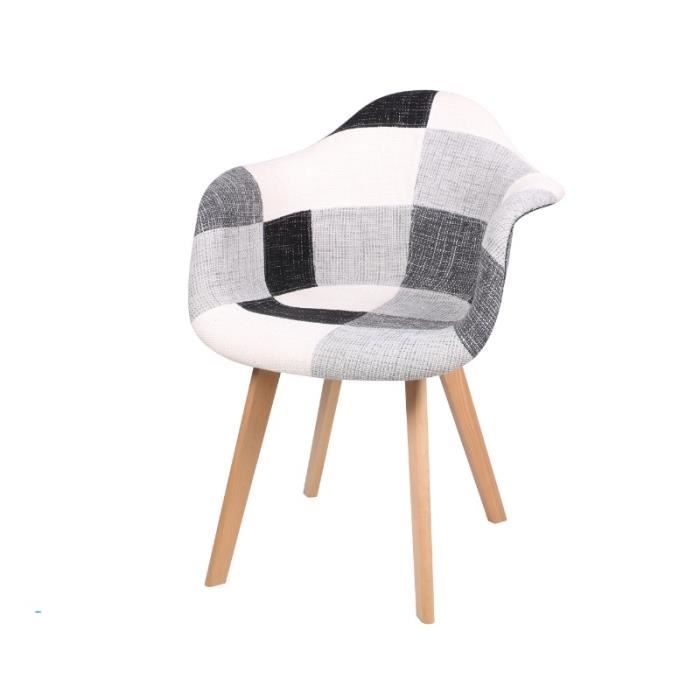 chaises de salle à manger patchwork - urban living - set de 2 - gris - design contemporain