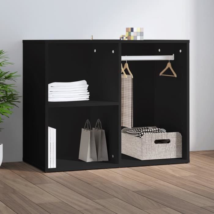 armoire de dressing noir 80x40x65 cm bois d'ingénierie