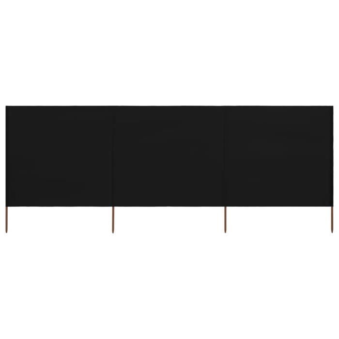 vidaXL Paravent 3 panneaux Tissu 400 x 120 cm Noir