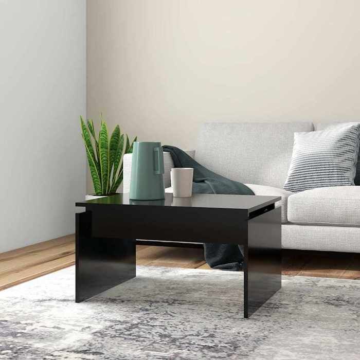 vidaXL Table basse noir 68x50x38 cm bois dingénierie 808333